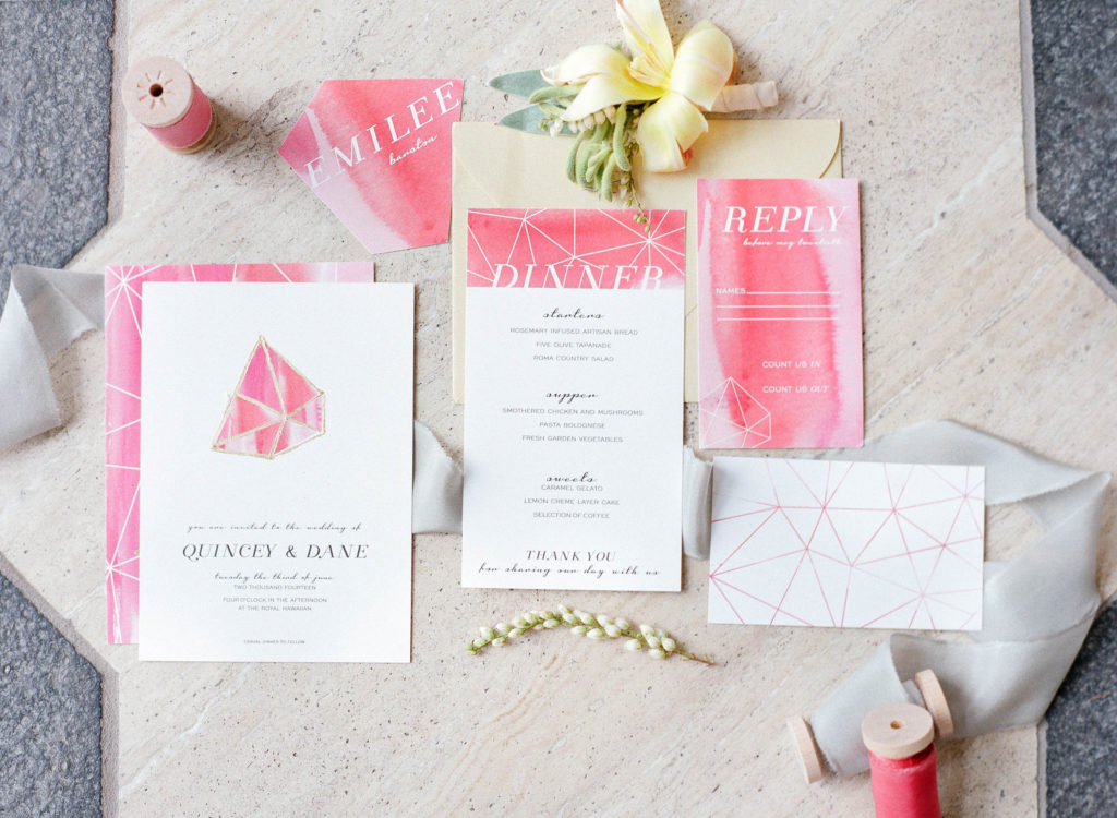 flat-lay photography of invitation cards