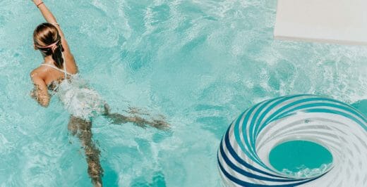 woman swimming in pool